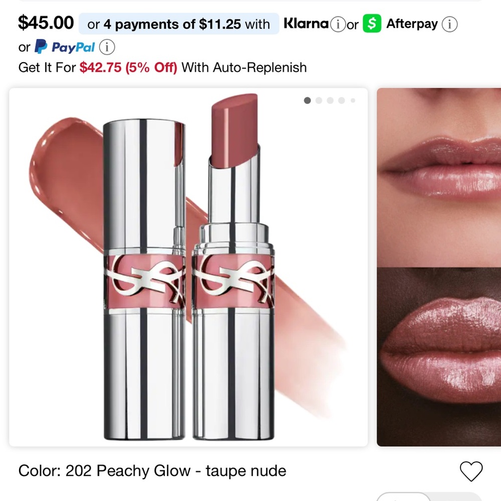 NIB Yves Saint Laurent YSL Loveshine Lip Oil Stick - 202 Peachy Glow